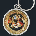 Madonna of the Magnificat Key Ring<br><div class="desc">Madonna del Magnificat is a painting by the Italian Renaissance master Sandro Botticelli, 1487 FLorence Italy .tempera on panel.This work portrays the Virgin Mary crowned by two angels. The Child Jesus is keeping in a hand the pomegranate,  symbol of the Resurrection.</div>