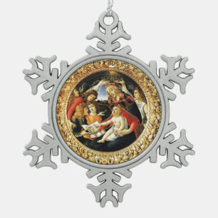 Madonna of the Magnificat Snowflake Pewter Christmas Ornament
