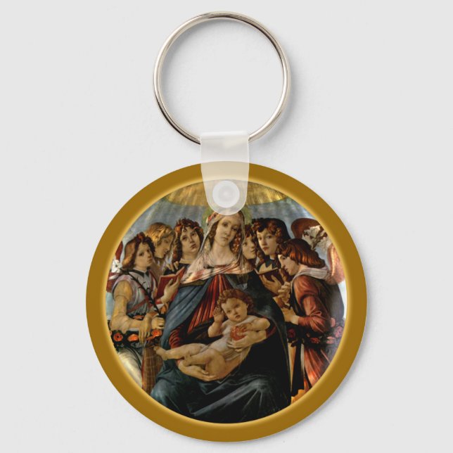 Madonna of the Pomegranate - Botticelli Key Ring (Front)