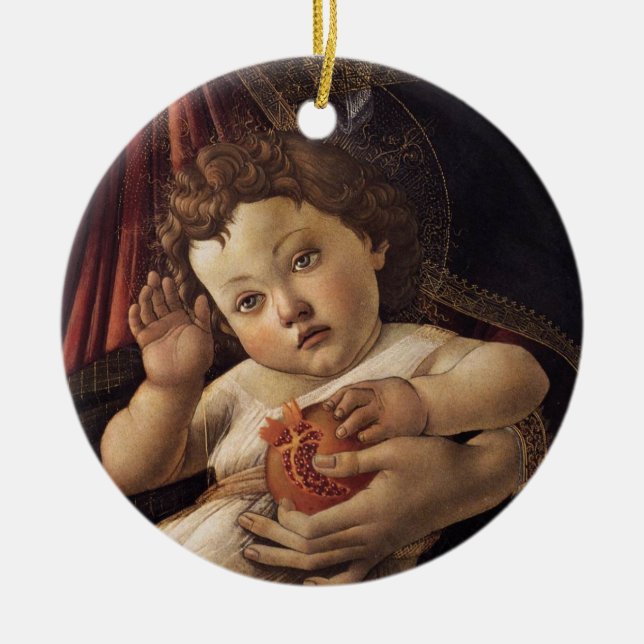 Madonna of the Pomegranate Ceramic Tree Decoration (Front)