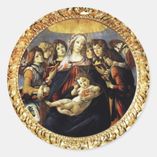 Madonna of the Pomegranate Classic Round Sticker