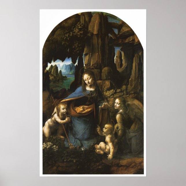 Madonna of the Rocks II, Leonardo da Vinci, 1483 Poster (Front)