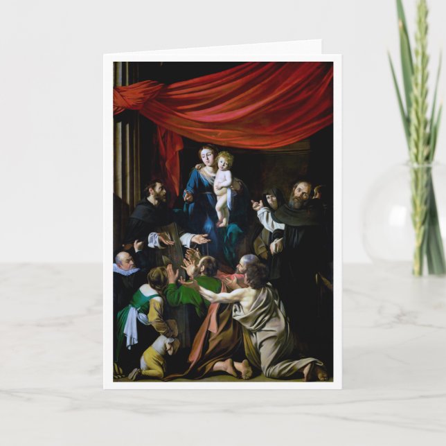 Madonna of the Rosary, Caravaggio Card (Front)