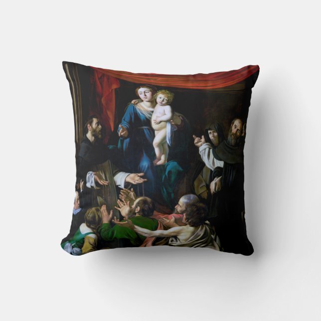 Madonna of the Rosary, Caravaggio Cushion (Front)