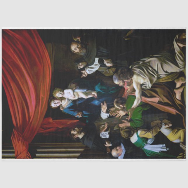 Madonna of the Rosary, Caravaggio Tissue Paper (Front)