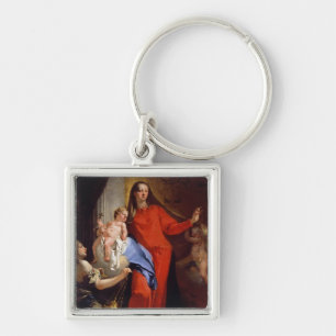 Madonna of the Rosary (oil on canvas) Key Ring