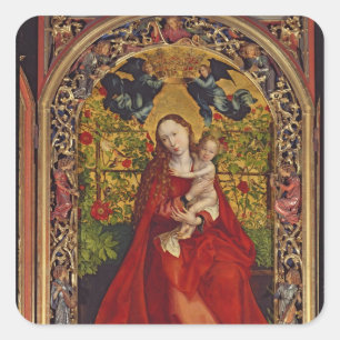 Madonna of the Rose Bower, 1473 Square Sticker