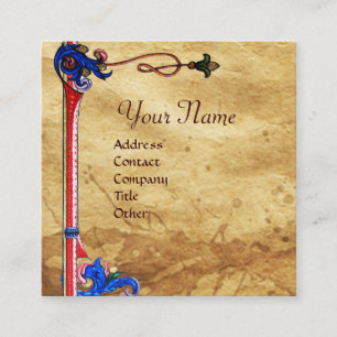 MADONNA OF THE ROSE BOWER FLORAL PARCHMENT SQUARE BUSINESS CARD