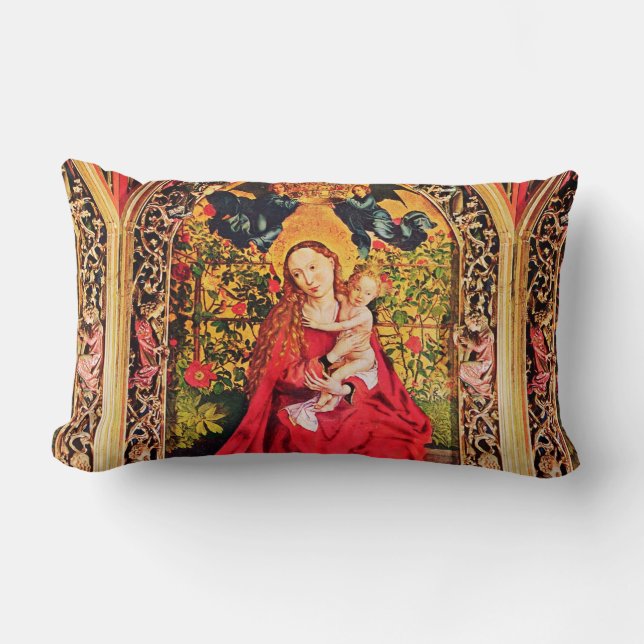 MADONNA OF THE ROSE BOWER LUMBAR CUSHION (Front)