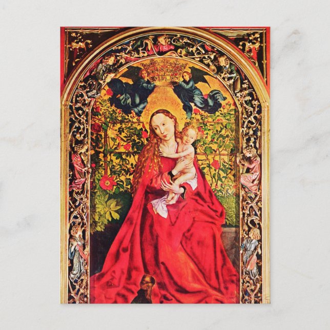 MADONNA OF THE ROSE BOWER PARCHMENT POSTCARD (Front)