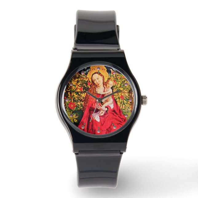 MADONNA OF THE ROSE BOWER ,PINK AMETHYST GEMS WATCH (Front)