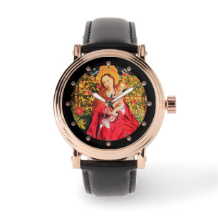 MADONNA OF THE ROSE BOWER ,PINK AMETHYST GEMS WATCH