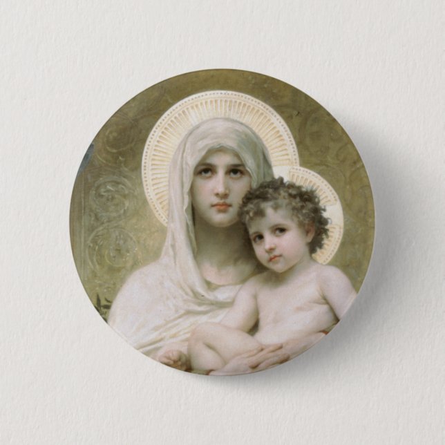 Madonna of the Roses 6 Cm Round Badge (Front)