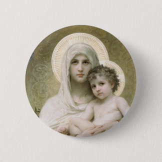 Madonna of the Roses 6 Cm Round Badge