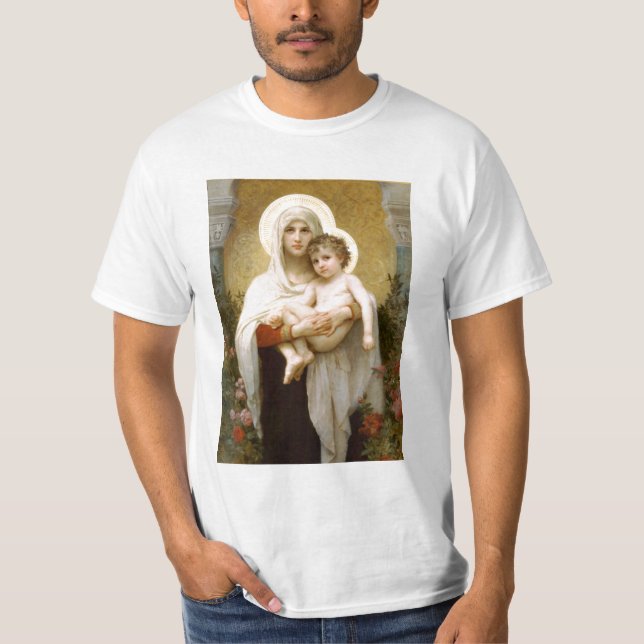 Madonna of the Roses and Infant Child Jesus T-Shirt (Front)