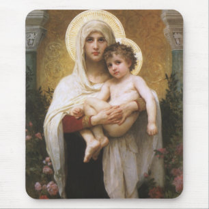 Madonna of the Roses by Bouguereau Mouse Mat