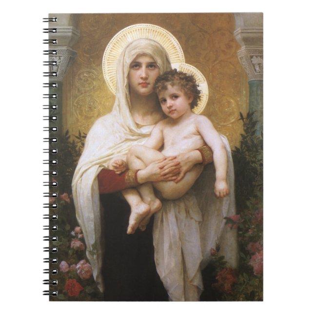 Madonna of the Roses by Bouguereau Notebook (Front)