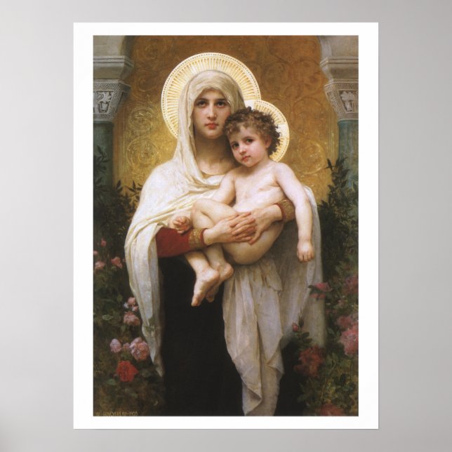 Madonna of the Roses by Bouguereau Poster (Front)
