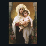 Madonna of the Roses by Bouguereau Poster<br><div class="desc">Madonna of the Roses (1903) by Bouguereau is a vintage Victorian religious fine art realist portrait painting. A religious portraiture of the Madonna and Child with Mary Magdalene holding the infant baby Jesus Christ with golden halos and surrounded by roses. About the artist: William-Adolphe Bouguereau (1825-1905) was an academic painter...</div>