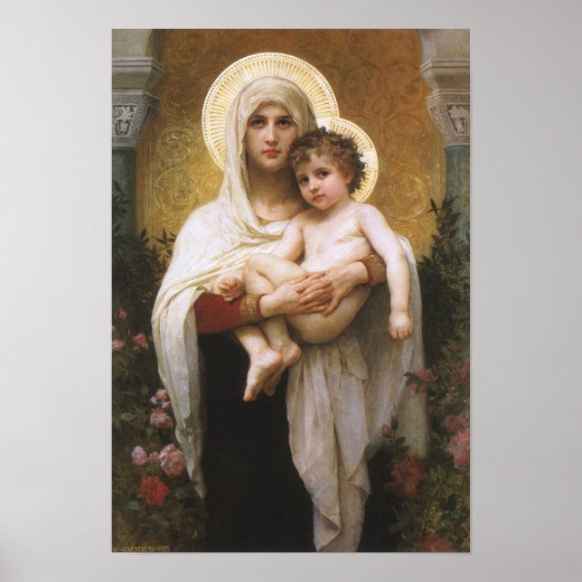 Madonna of the Roses by Bouguereau Poster (Front)