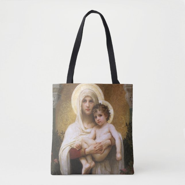 Madonna of the Roses by Bouguereau Tote Bag (Front)