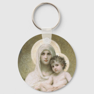 Madonna of the Roses Key Ring
