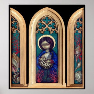 Madonna of the Shells ART PRINT - gothic triptych