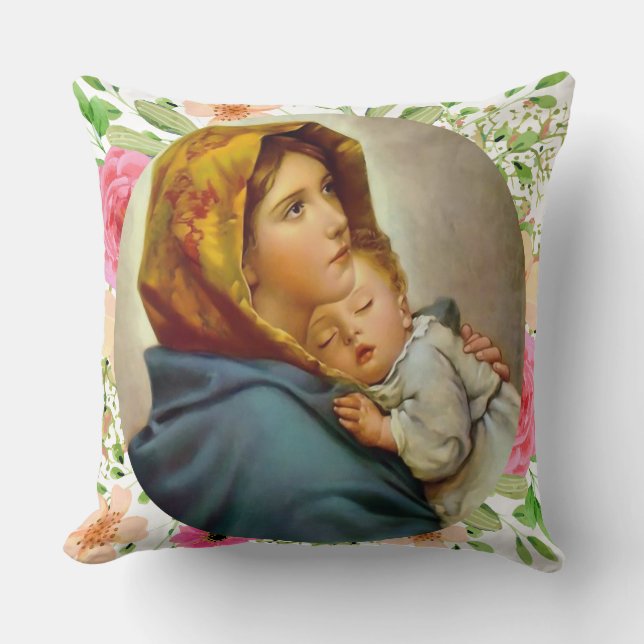 Madonna of the Streets Holy Mary Madonnina Cushion (Front)