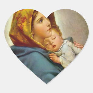 Madonna of the Streets Holy Mary Madonnina Heart Sticker