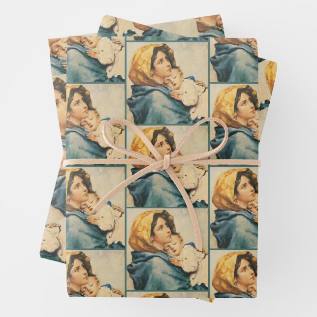 Madonna of the streets — Roberto Ferruzzi Wrapping Paper Sheet (In situ)