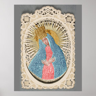 Madonna Queen of Heaven on Lace Poster