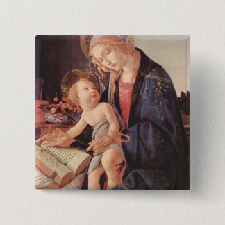 Madonna teaches the child Jesus 15 Cm Square Badge