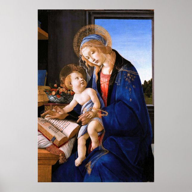 Madonna teaches the child Jesus Sandro Botticelli Poster (Front)