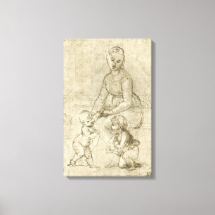 Madonna w Christ & St. John the Baptist by Rapahel Canvas Print