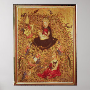 Madonna with a Rose Bush Poster