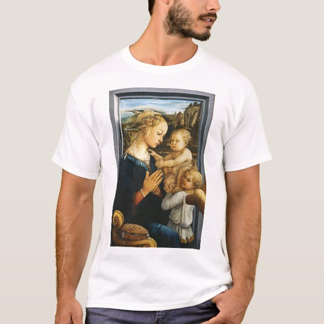Madonna with child and two Angels, Filippo Lippi T-Shirt (Front)