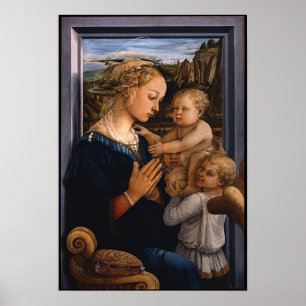 Madonna with Child and Two Angels - Lippi - Poster