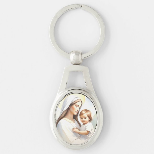 Madonna with Child Jesus Key Ring (Front)