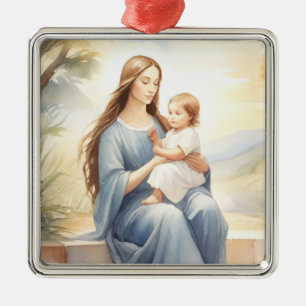 Madonna with Child Jesus Metal Tree Decoration