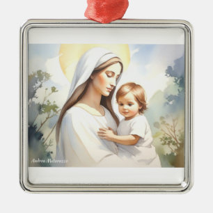Madonna with Child Jesus Metal Tree Decoration