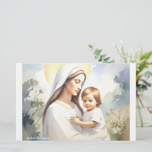 Madonna with Child Jesus Stationery