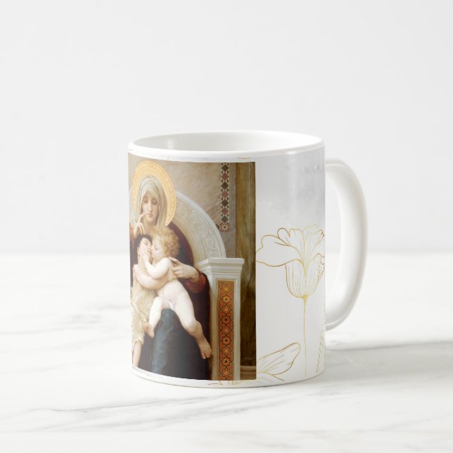 Madonna with child & John the Baptist, Bouguereau Coffee Mug (Front Right)