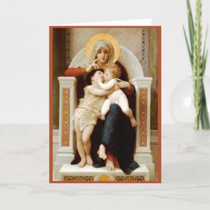 Madonna with child & John the Baptist, Bouguereau Holiday Card