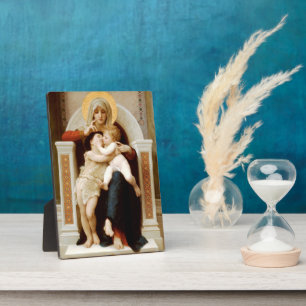 Madonna with child & John the Baptist, Bouguereau Plaque