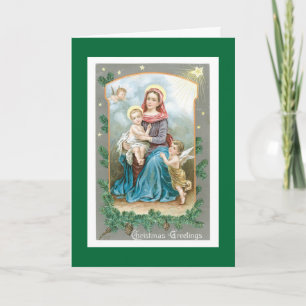 Madonna with Christ Child and Angels Holiday Card