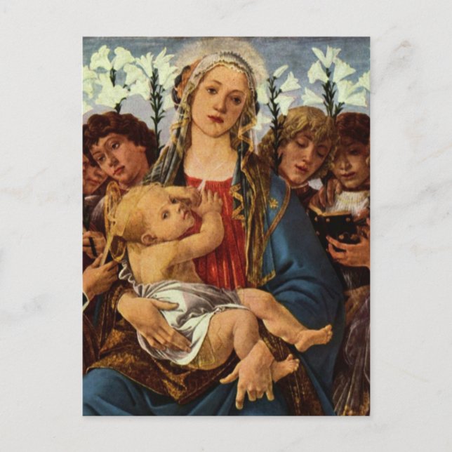 Madonna with eight angels singing postcard (Front)