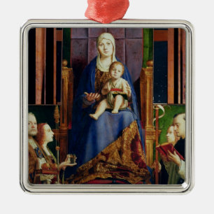 Madonna with Saint Nicholas of Bari Metal Tree Decoration