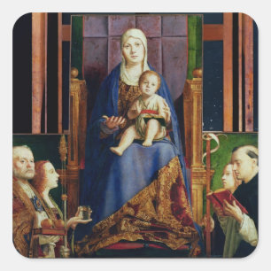 Madonna with Saint Nicholas of Bari Square Sticker