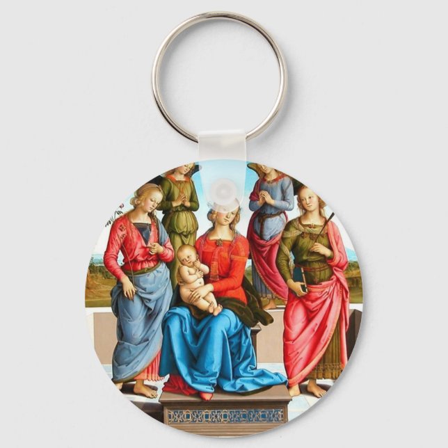 Madonna with Saints and Angels Keychain (Front)