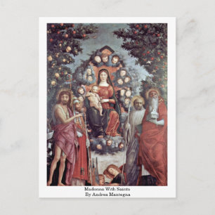 Madonna With Saints By Andrea Mantegna Postcard
